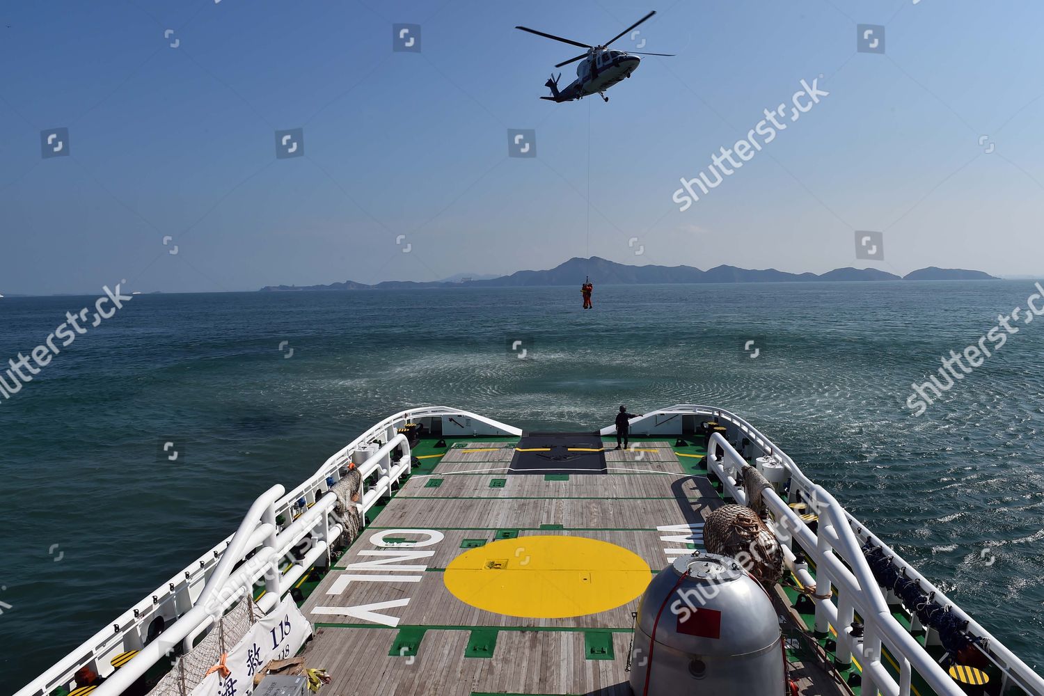 Astronauts Rescued By Helicopter During Sea Editorial Stock Photo