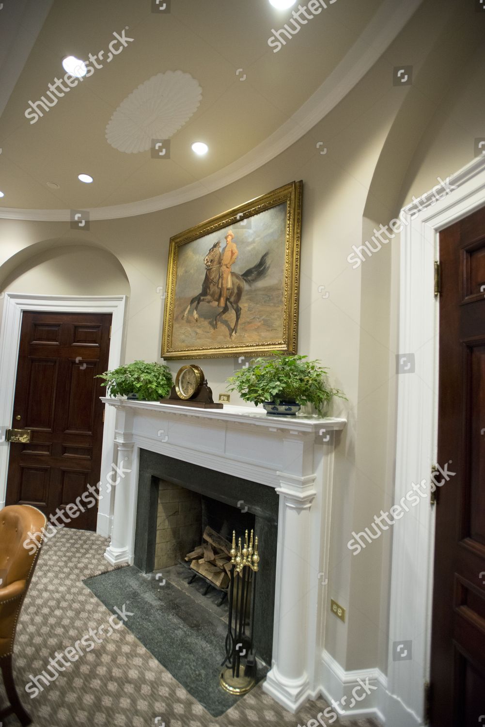 View Fireplace Newly Renovated Interior Roosevelt Room Editorial