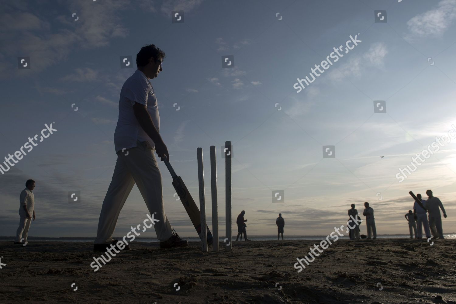 batsmen-takes-crease-during-bramble-cricket-editorial-stock-photo