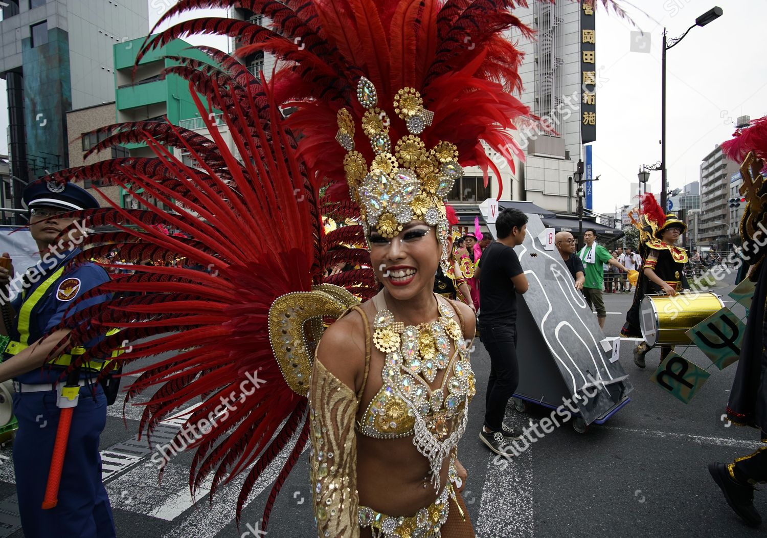 Samba Dancer Colorful Costume Smiles After Performing Editorial Stock Photo Stock Image Shutterstock