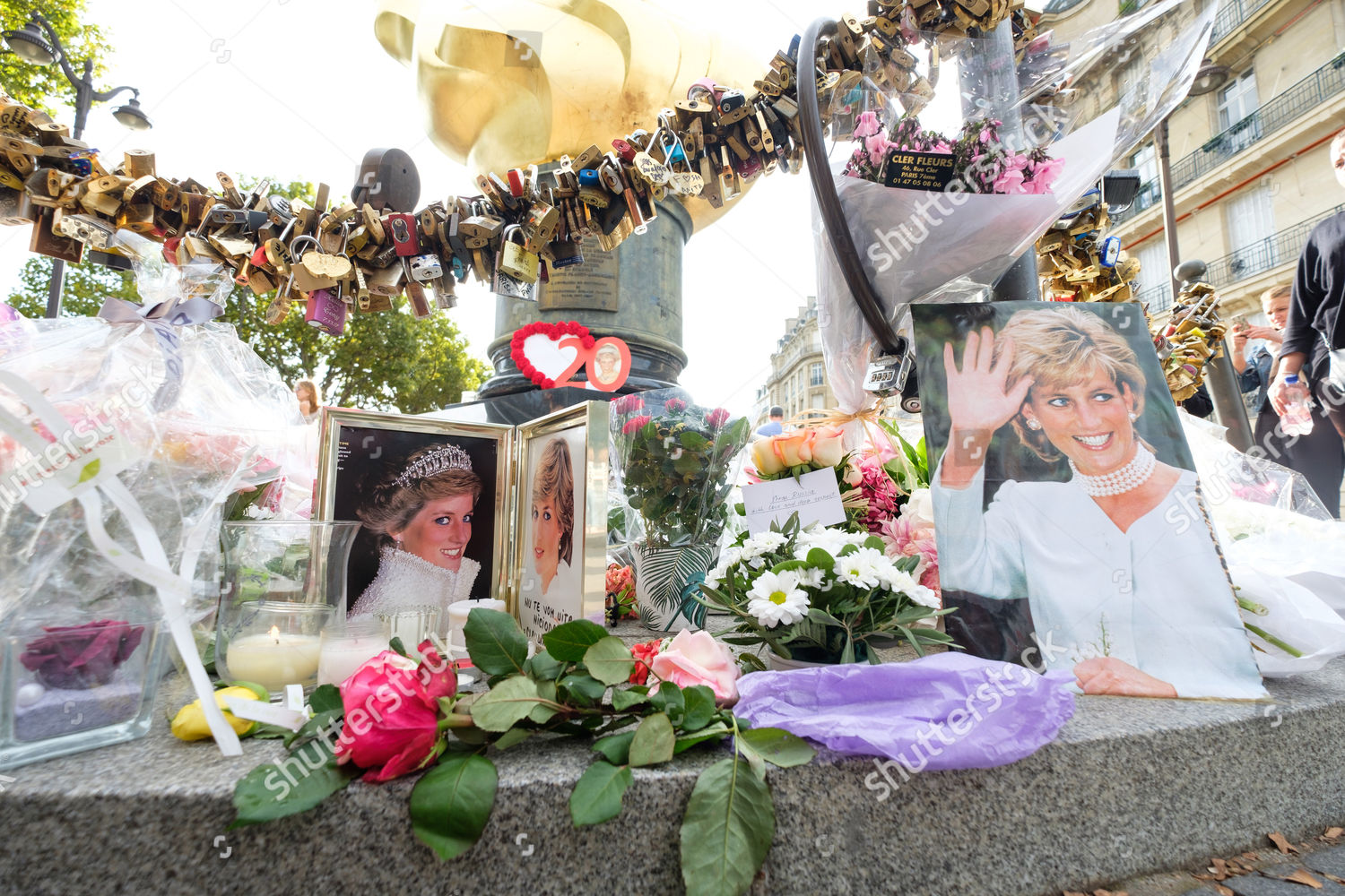 Tributes Flowers Late Princess Diana Above Editorial Stock Photo