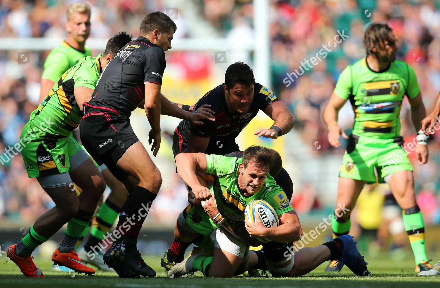 Tom Collins Northampton Saints Tackled By Editorial Stock Photo Stock Image Shutterstock