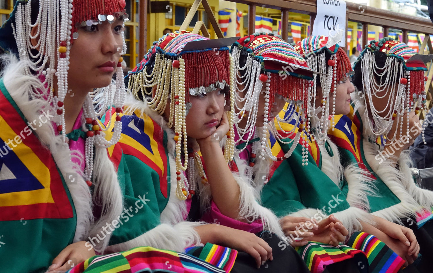 students-upper-tcv-school-traditional-costumes-editorial-stock-photo