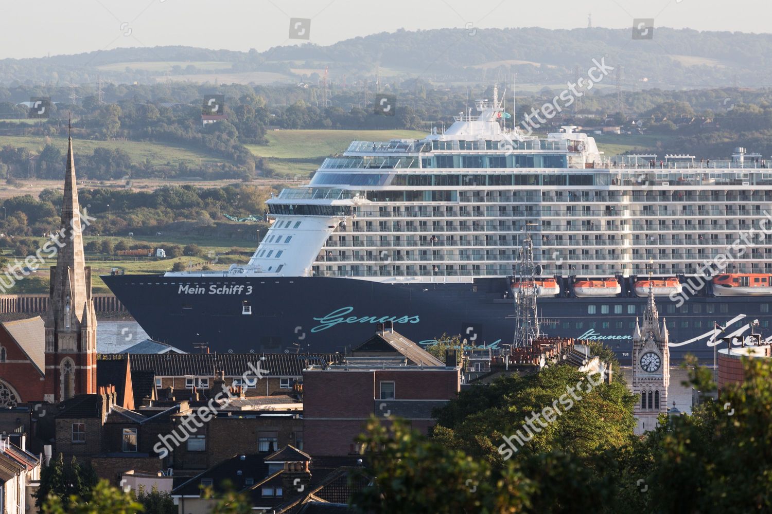 One Largest Cruise Ships Ever On Thames Editorial Stock