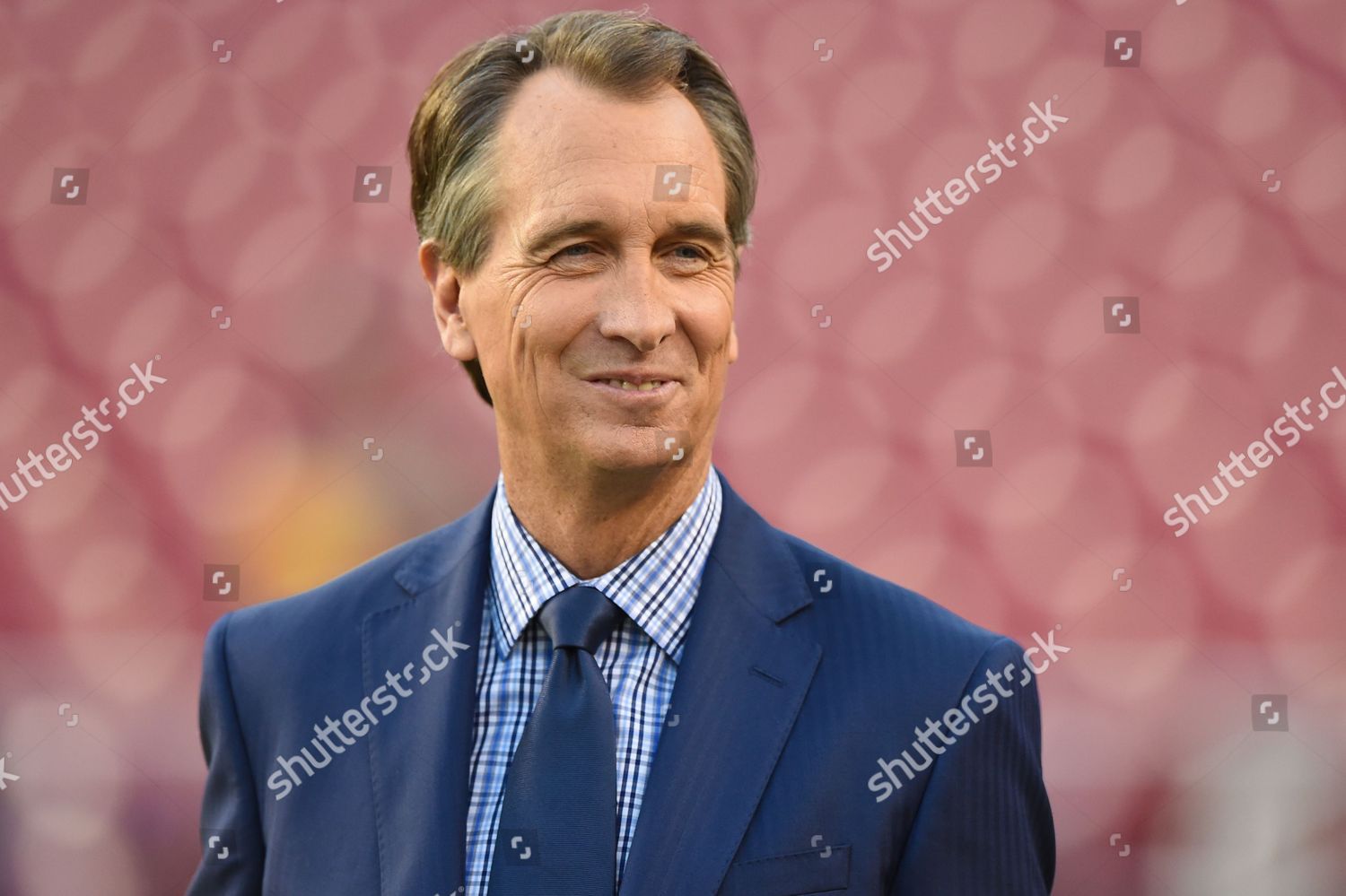 Commentator Chris Collinsworth Walks Sideline Before Editorial Stock 