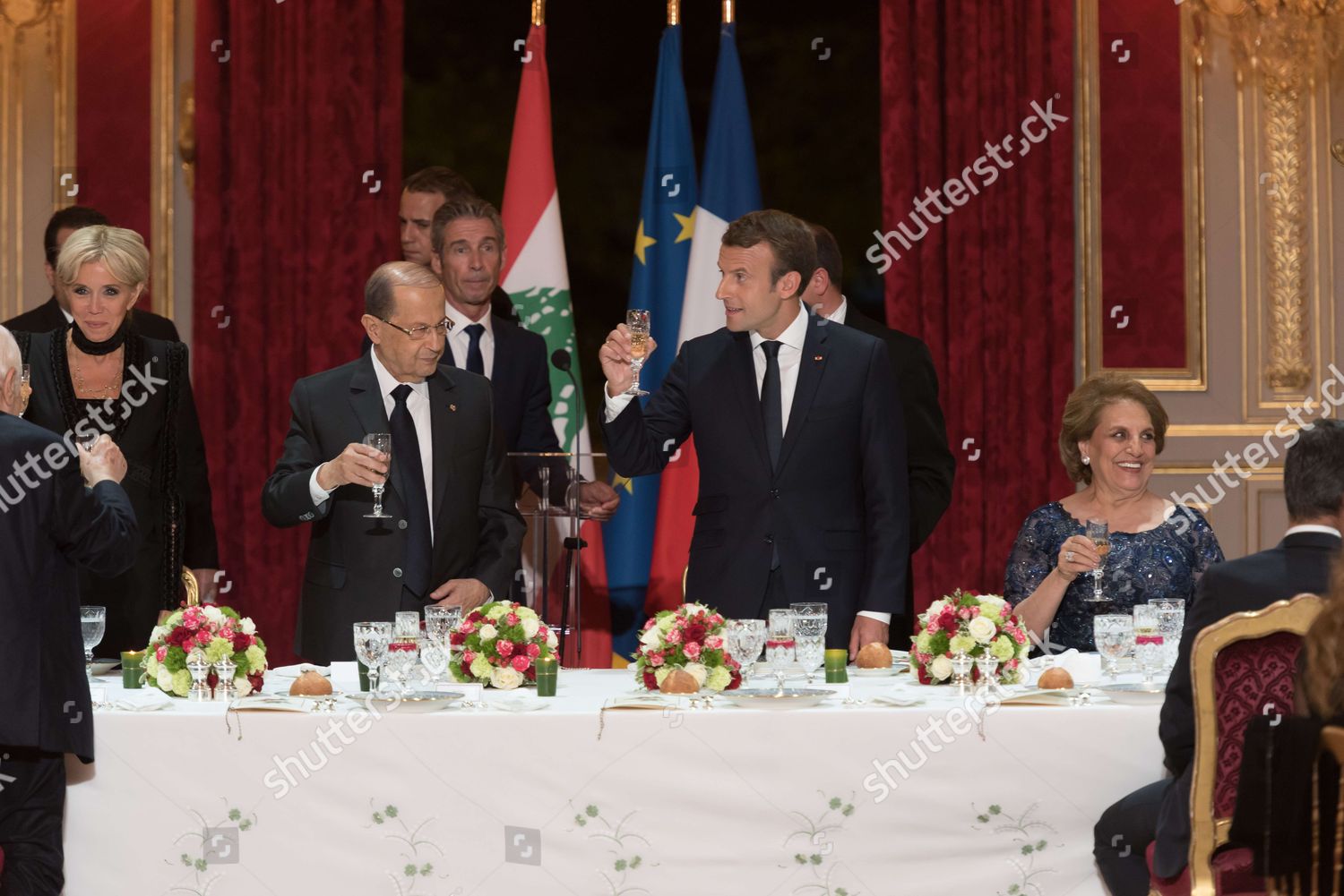 Brigitte Trogneux Michel Aoun Emmanuel Macron Editorial Stock Photo ...