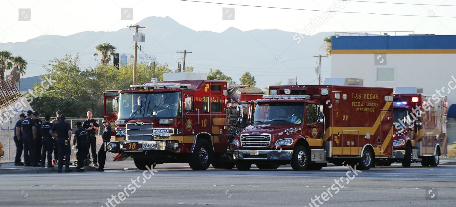 Las Vegas Fire Rescue Vehicles Outside Editorial Stock Photo - Stock