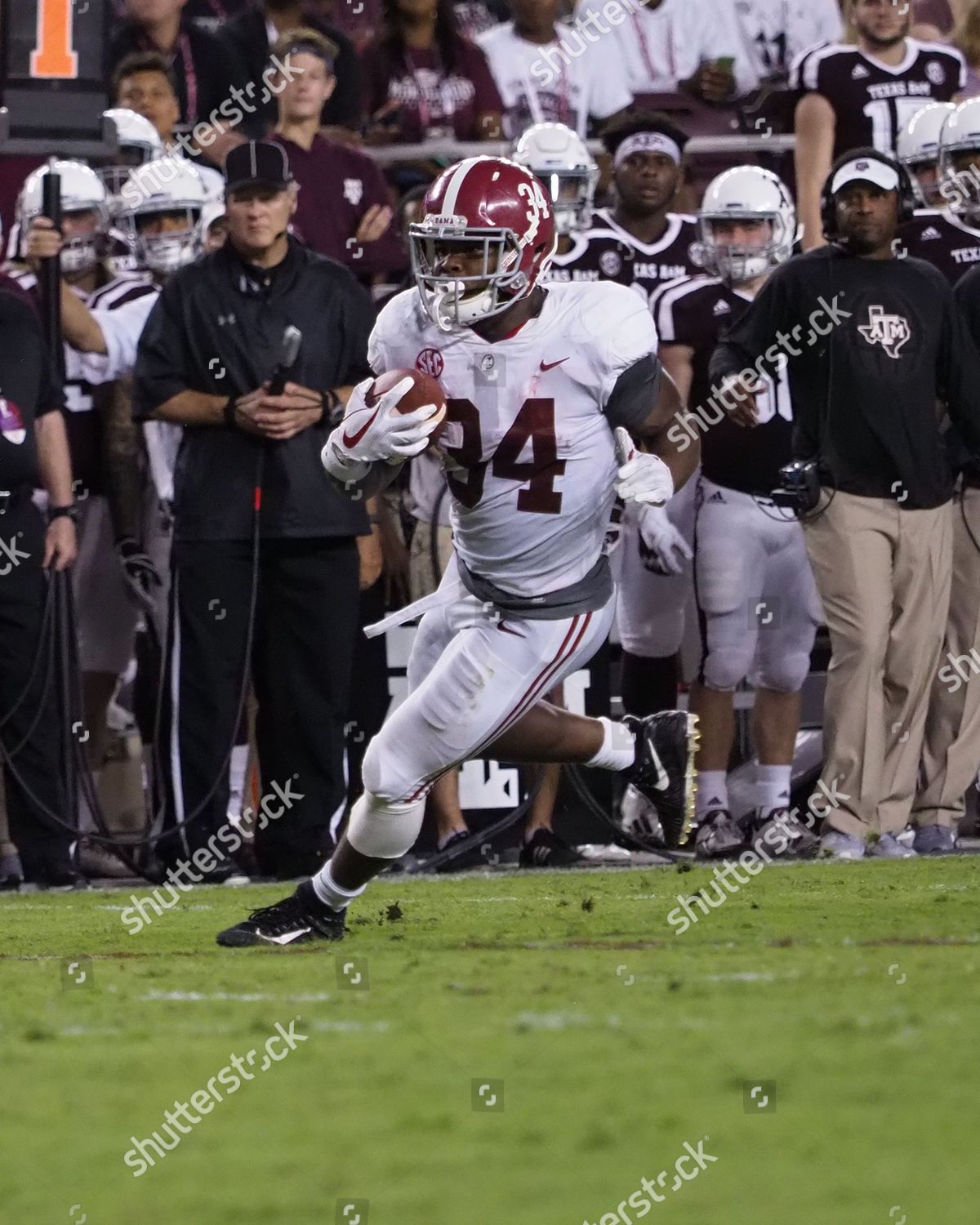 Damien Harris 34 Alabama Crimson Tide Editorial Stock Photo Stock