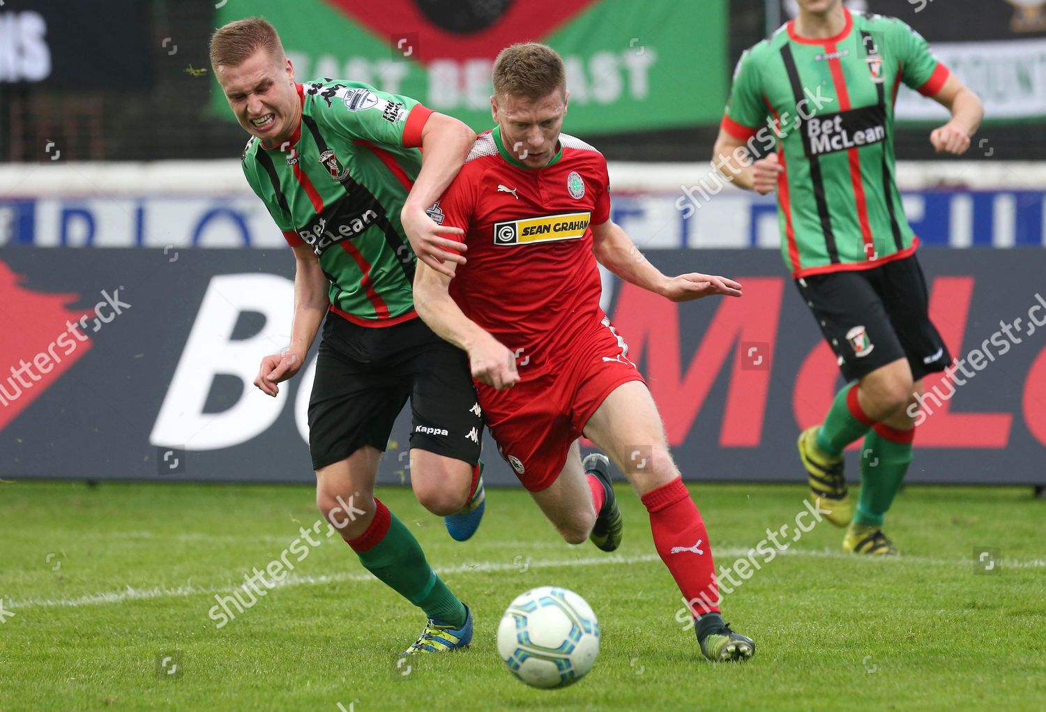 Glentoran Vs Cliftonville Glentorans Calum Birney Editorial Stock Photo ...