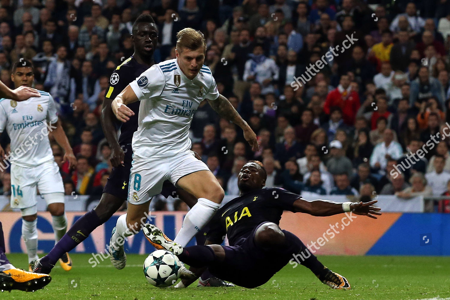 Serge Aurier Lunging Tackle On Toni Editorial Stock Photo - Stock Image ...