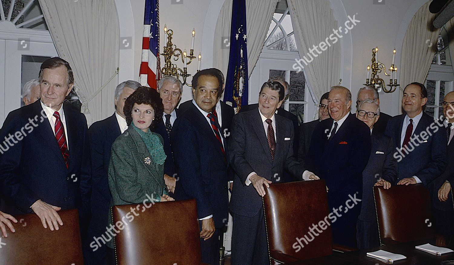 President Ronald Reagan Attends His Final Cabinet Editorial Stock