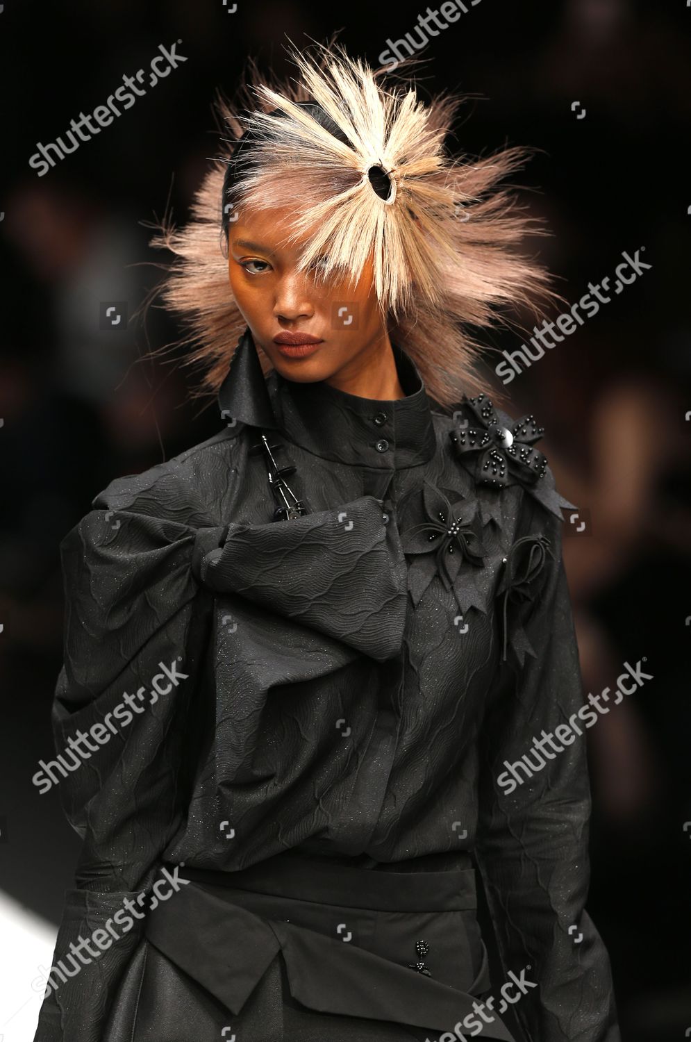 Model Presents Creation By Indonesian Hair Stylist Editorial Stock