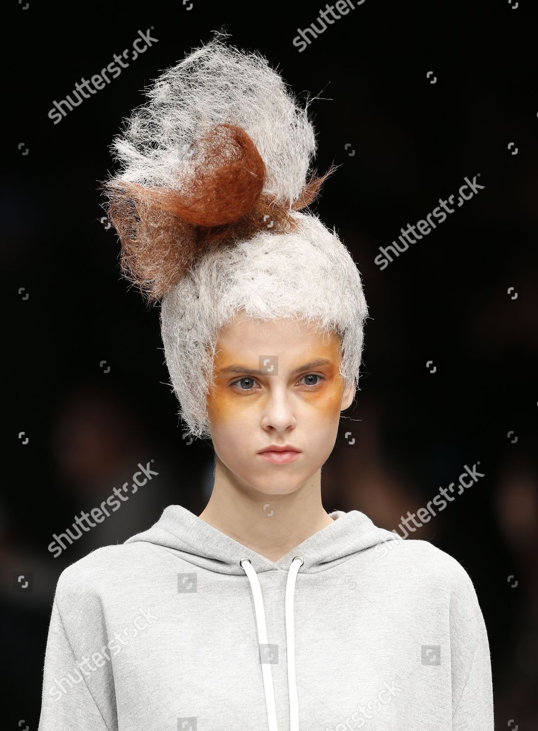 Model Presents Creation By Indonesian Hair Stylist Editorial Stock