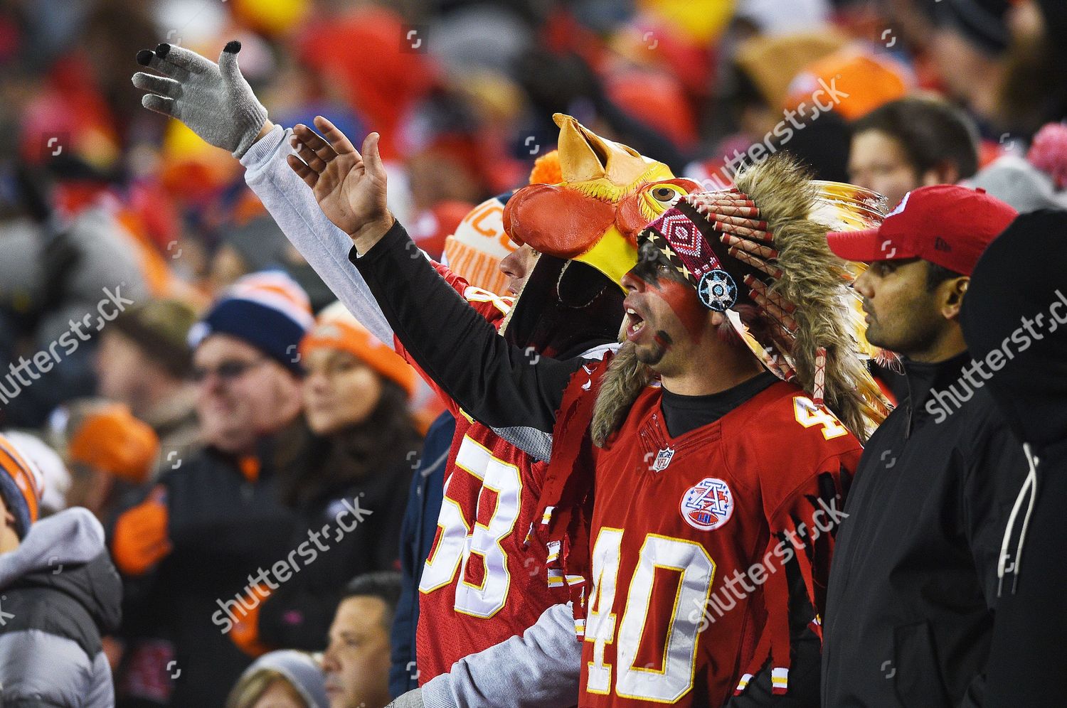 Kansas City Chiefs Fan His Chiefs Headdress Editorial Stock Photo