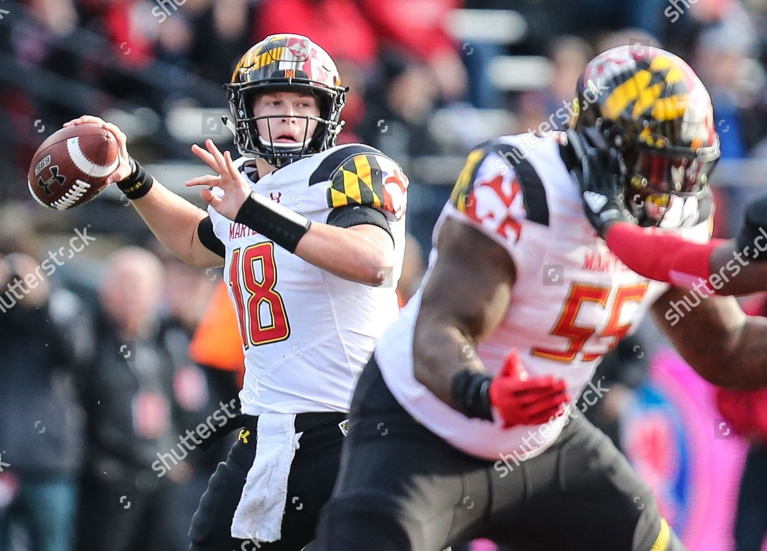 Maryland Terrapins Quarterback Max Bortenschlager 18 Back