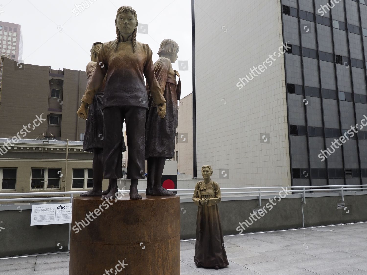 Controversial Bronze Sculpture Depicting Three Young Women