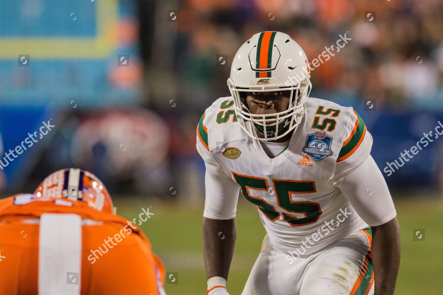 Miami Linebacker Shaquille Quarterman 55 Acc Editorial Stock Photo