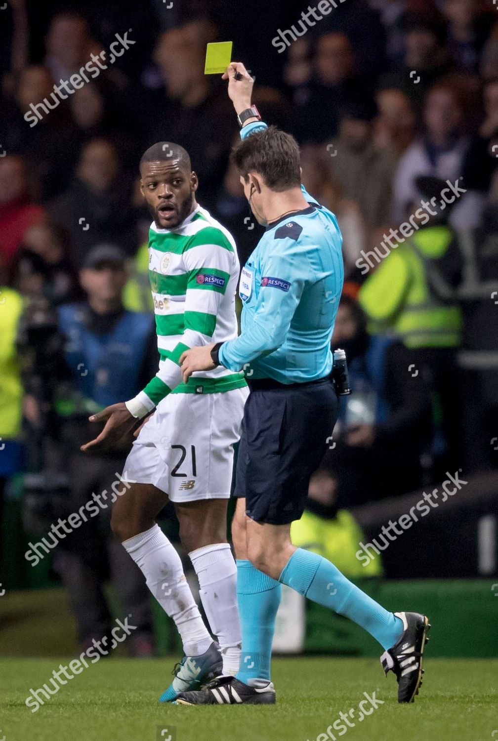 Referee Matej Jug Shows Yellow Card Editorial Stock Photo Stock Image