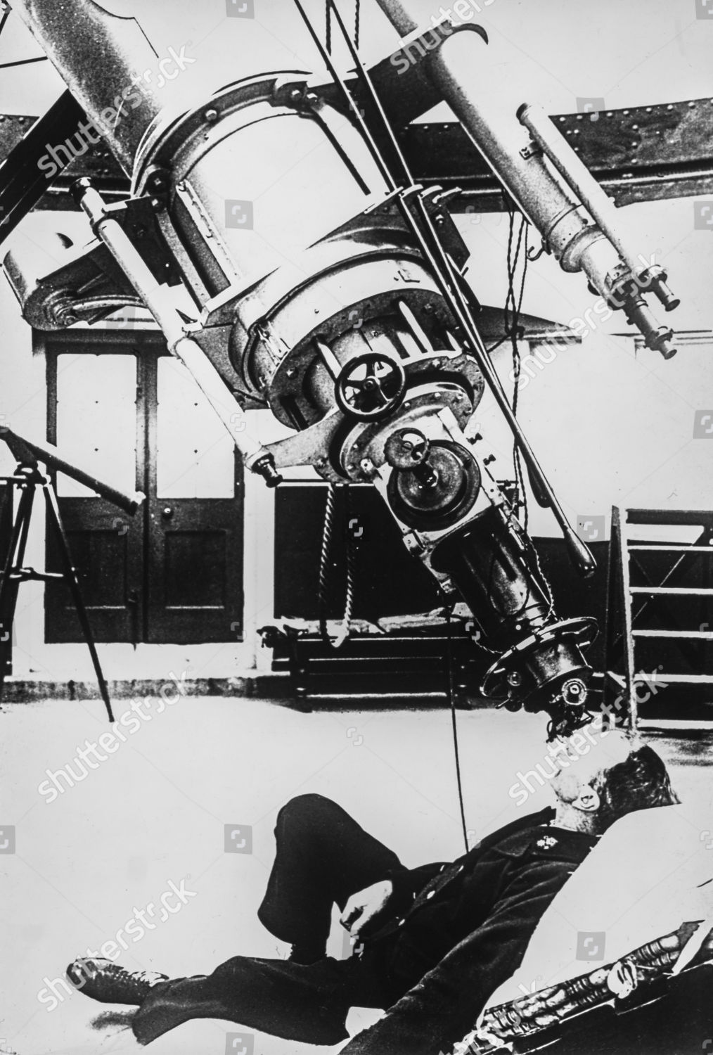 Historic Image Male Astronomer Looking Through Editorial Stock Photo ...