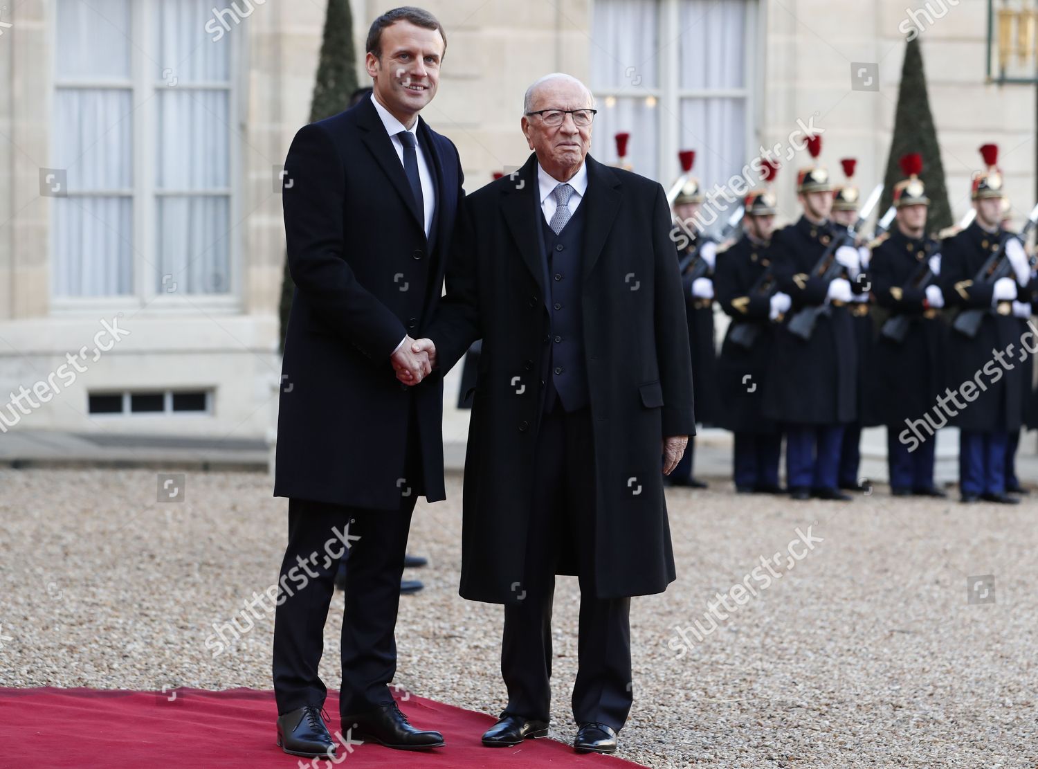 Emmanuel Macron Beji Caid El Sebsi Editorial Stock Photo - Stock Image ...