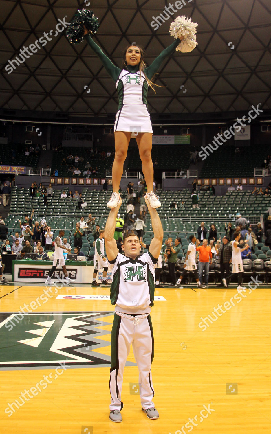 Hawaii Cheerleaders During Game Between Davidson Editorial Stock Photo ...