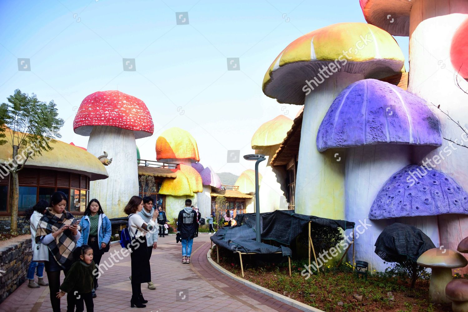 Mushroom Shaped Buildings Sculptures Can Be Editorial Stock Photo