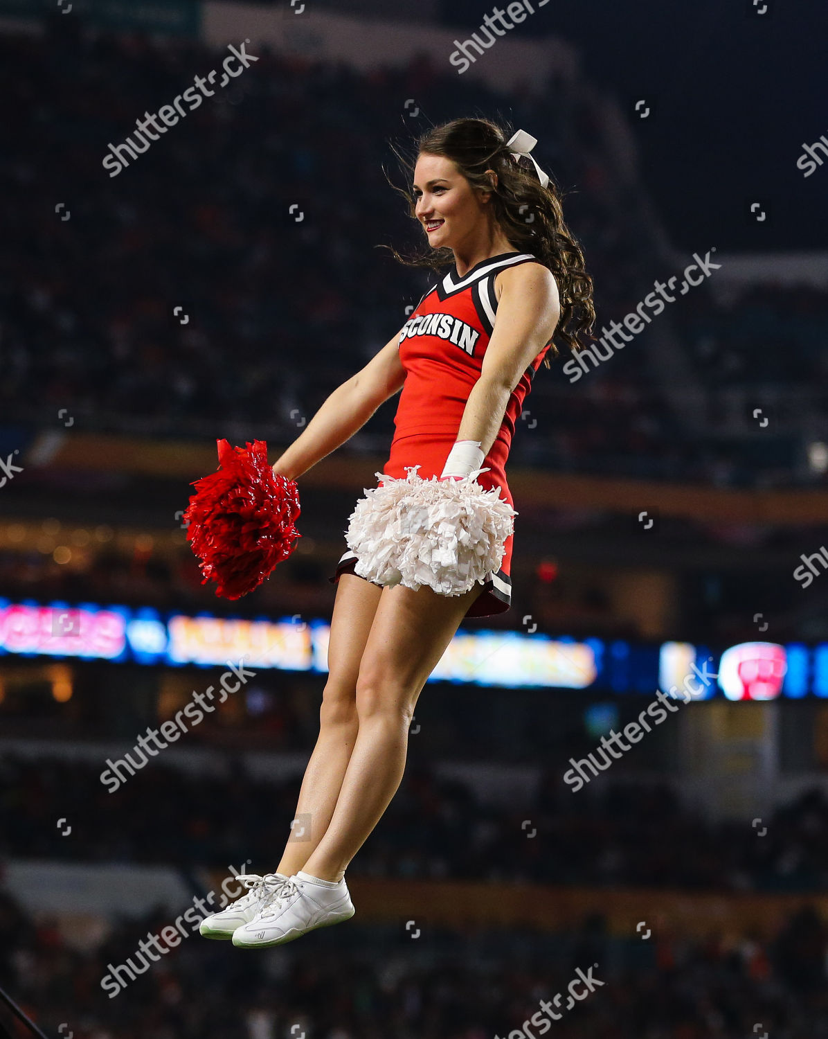 Wisconsin Badgers Cheerleaders Perform During Capital Editorial Stock ...