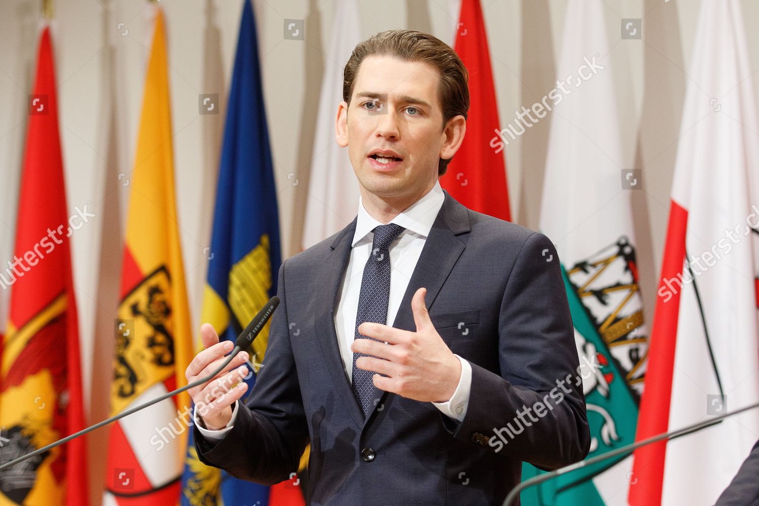 Austrian Chancellor Sebastian Kurz Speaks During Editorial Stock Photo   Shutterstock 9307906ar 