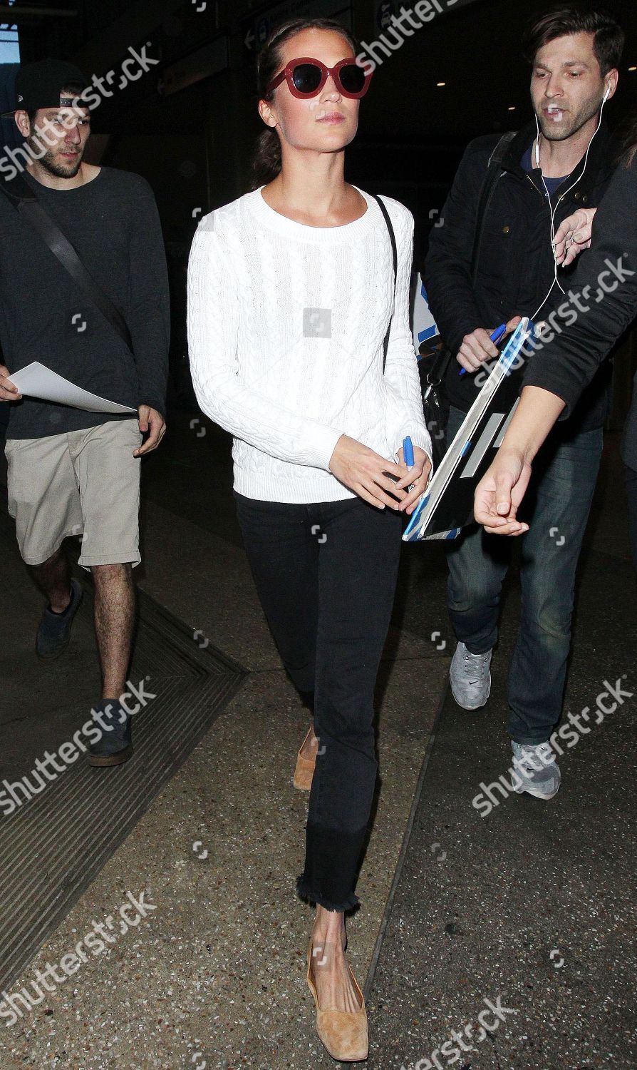 Alicia Vikander arrives at Los Angeles International Airport (LAX