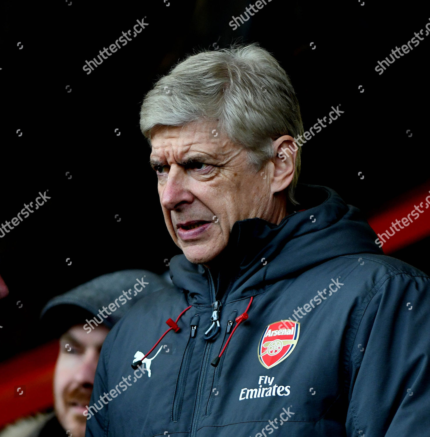 Arsene Wenger Sits Stands He Serves Editorial Stock Photo - Stock Image