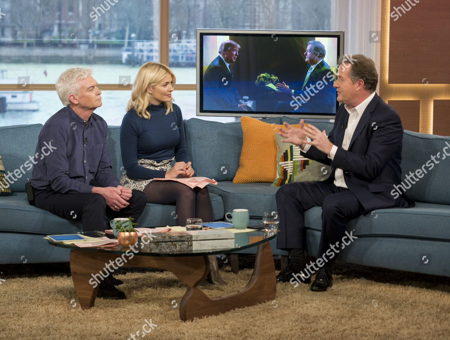 Phillip Schofield Holly Willoughby Piers Editorial Stock Photo