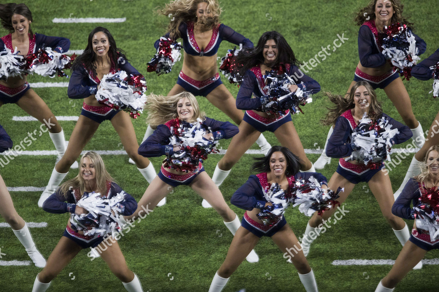 New England Patriot Cheerleaders Perform On Editorial Stock Photo