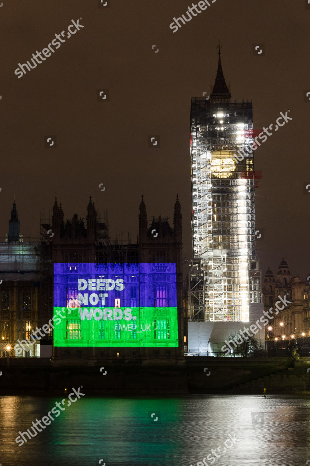 Projection Reading Deeds Not Words Onto Editorial Stock Photo Stock