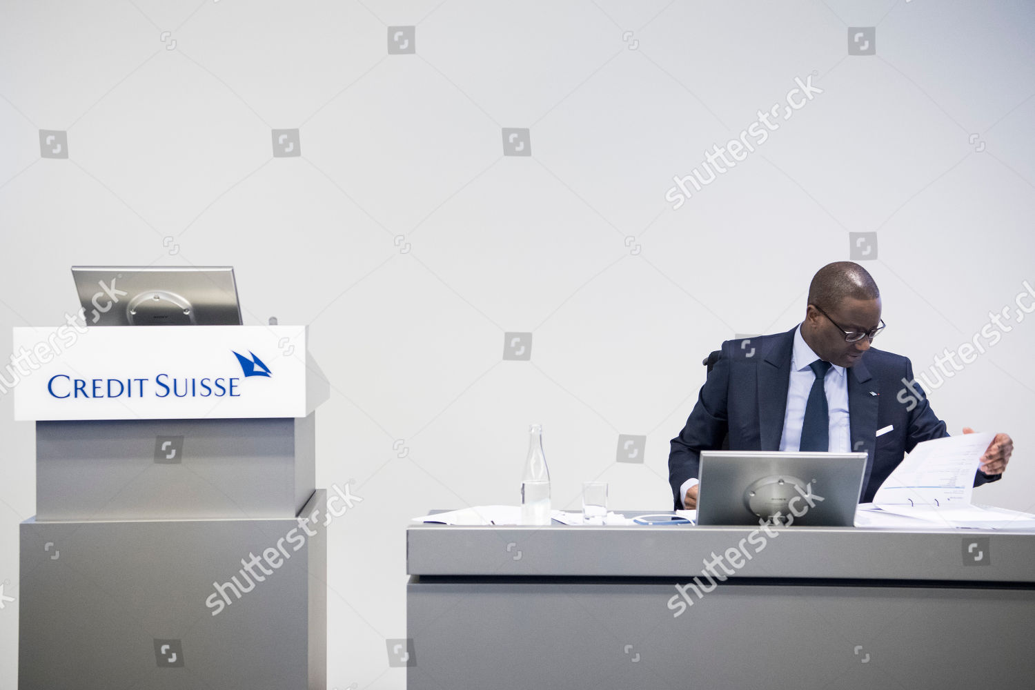 Tidjane Thiam Ceo Swiss Bank Credit Suisse Editorial Stock Photo