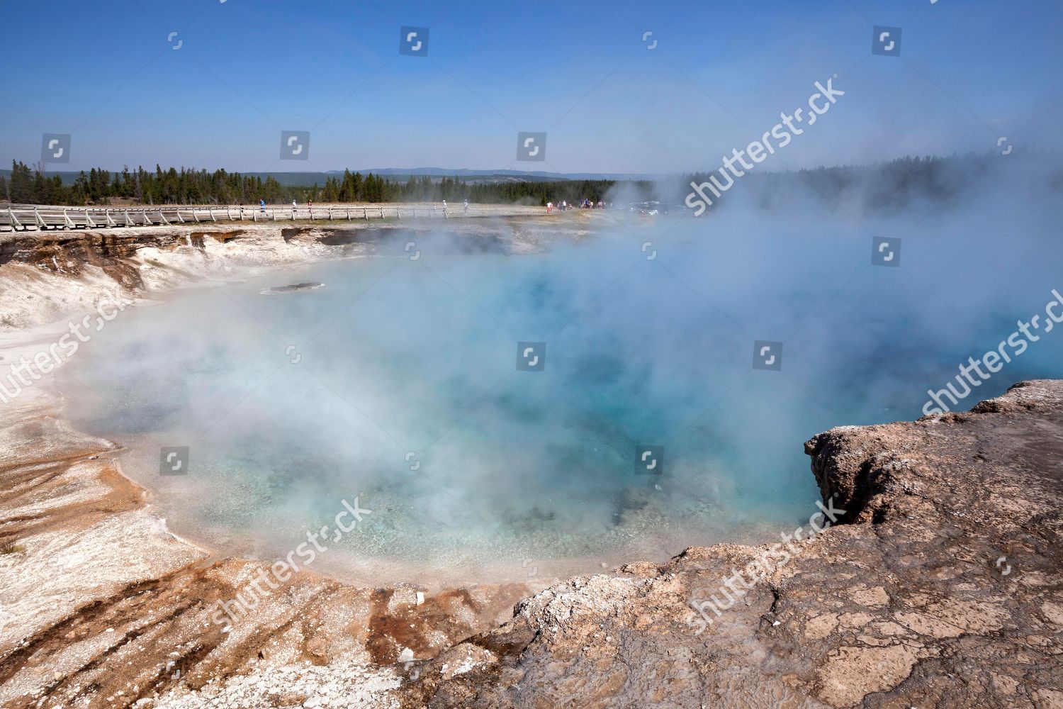 Excelsior Geyser Midway Geyser Basin Yellowstone Editorial Stock Photo ...