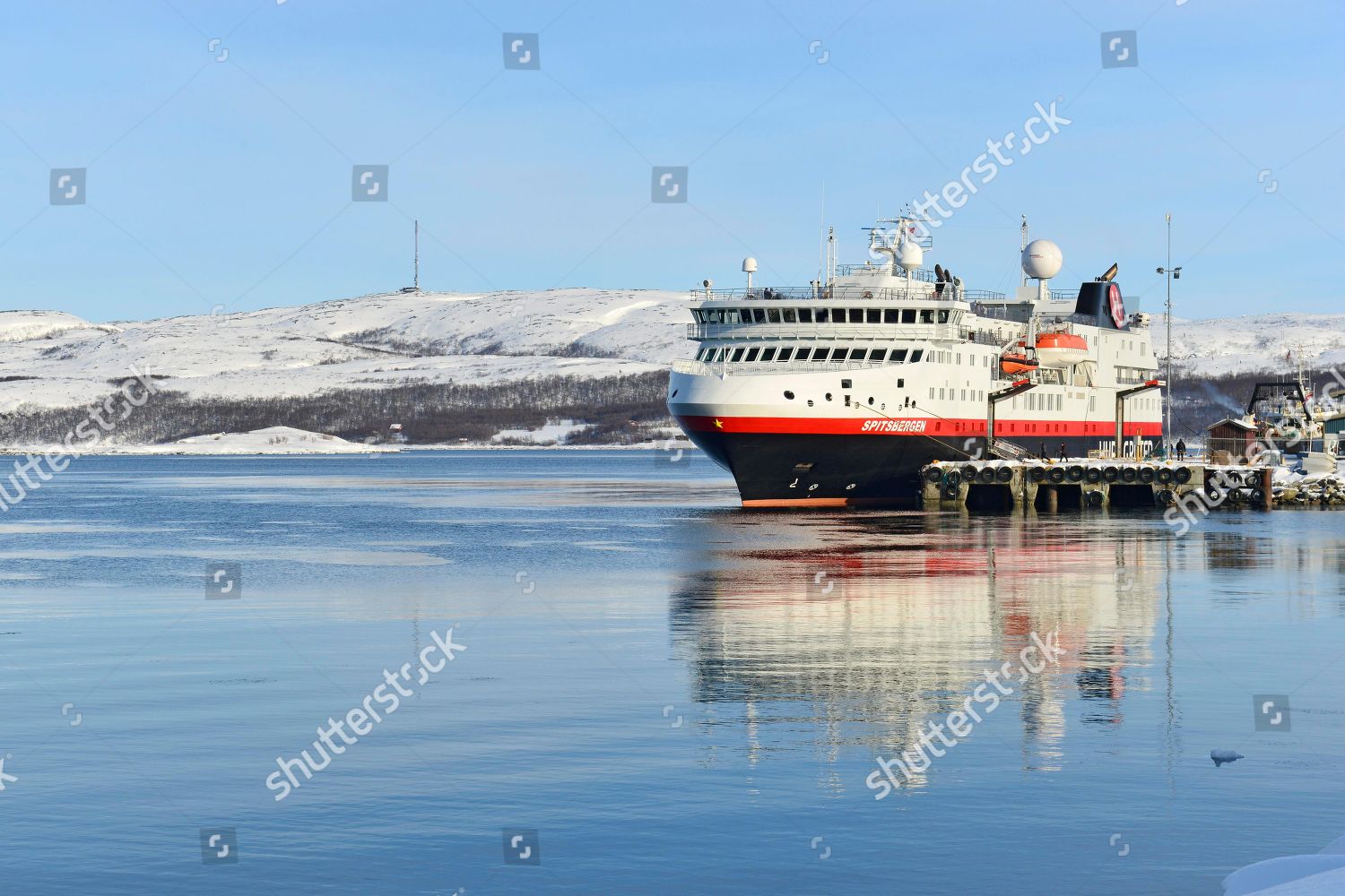 Hurtigruten Ship Spitsbergen Pier Kirkenes Finnmark Editorial Stock ...