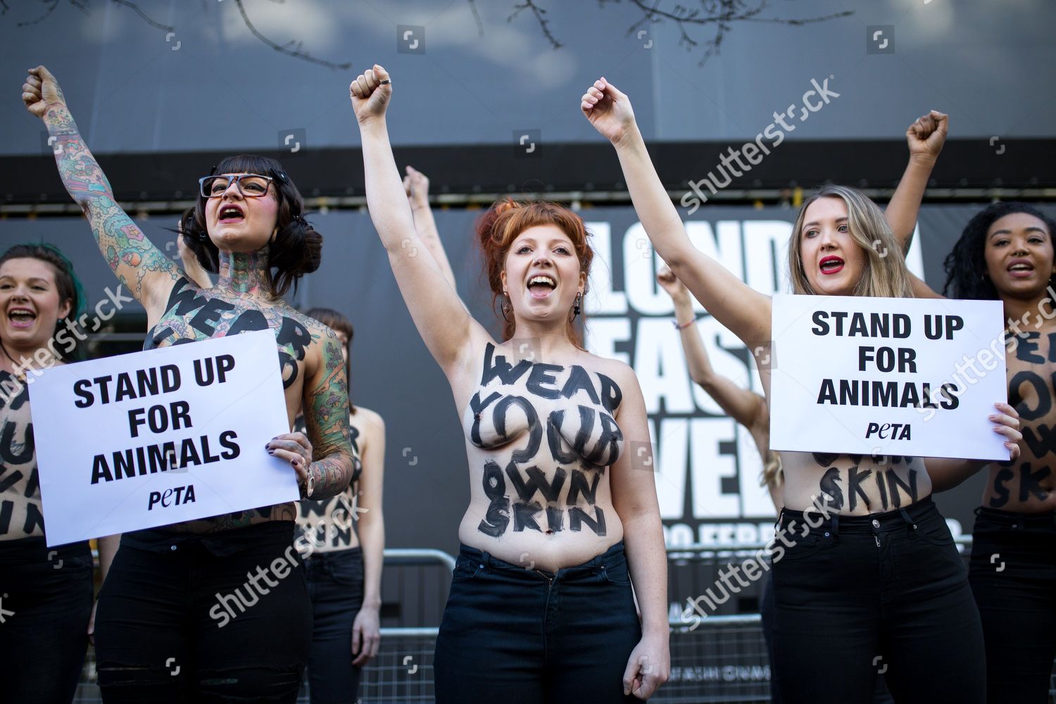 Peta Demonstrators Protest Against Use Animal Editorial Stock Photo ...