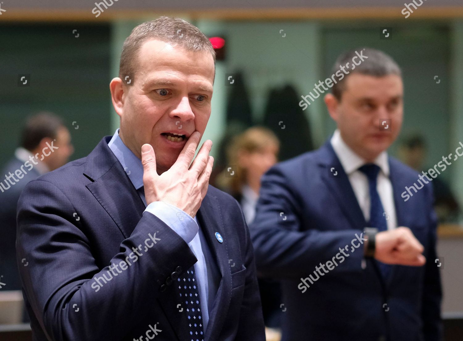 Finnish Finance Minister Petteri Orpo Background Editorial Stock Photo ...