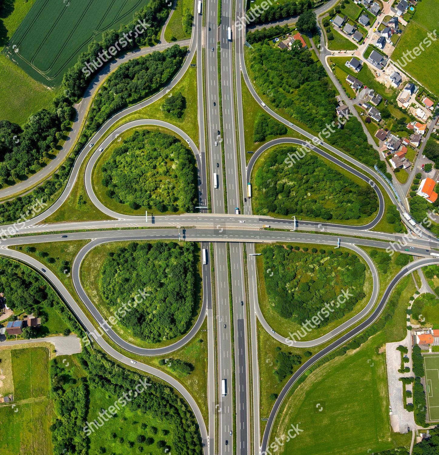 Motorway Intersection A2 Main Road B239 Editorial Stock Photo - Stock ...