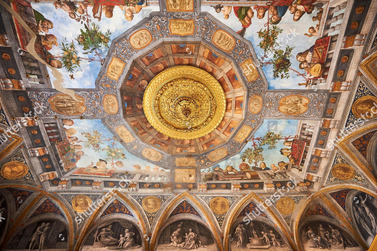 Renaissance Ceiling Paintings By Benevento Tisi Il Editorial Stock