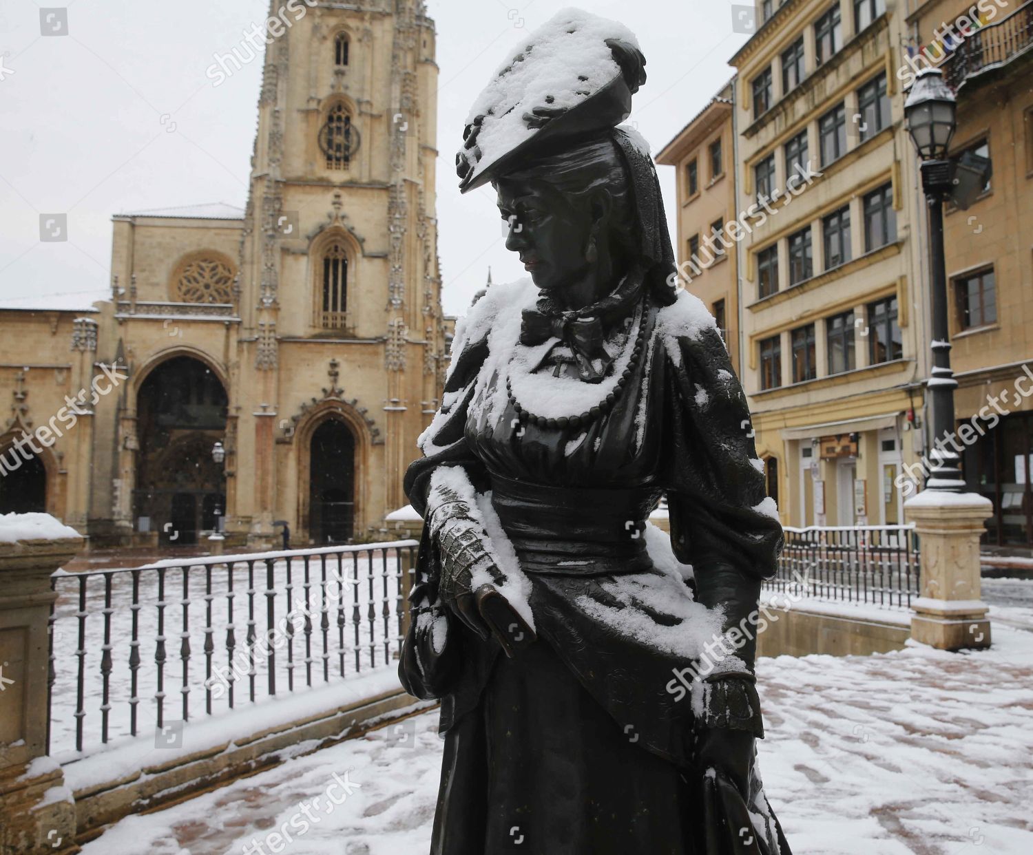 Snow in Asturias, Oviedo, Spain Stock Image by Jlcereijido for editorial use, Feb 28, 2018