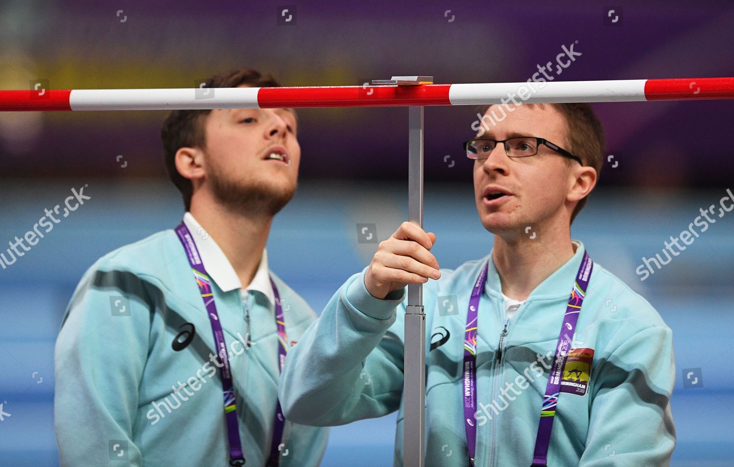 Officials Measure High Jump Bar During Editorial Stock Photo Stock