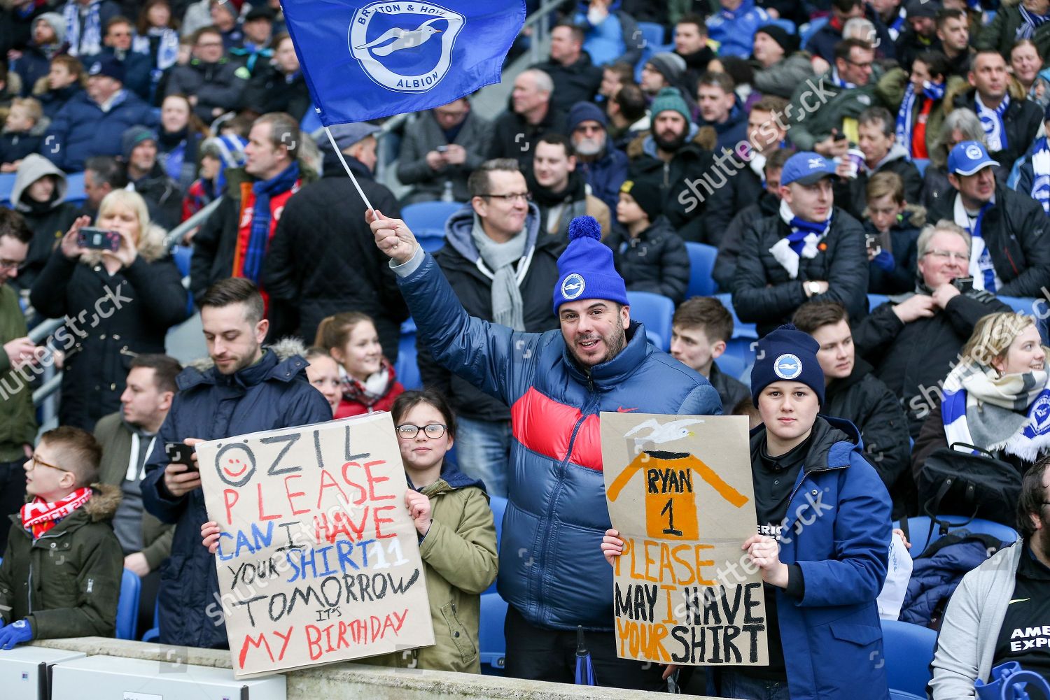 Brighton Fans Banners During Premier League Editorial Stock Photo ...