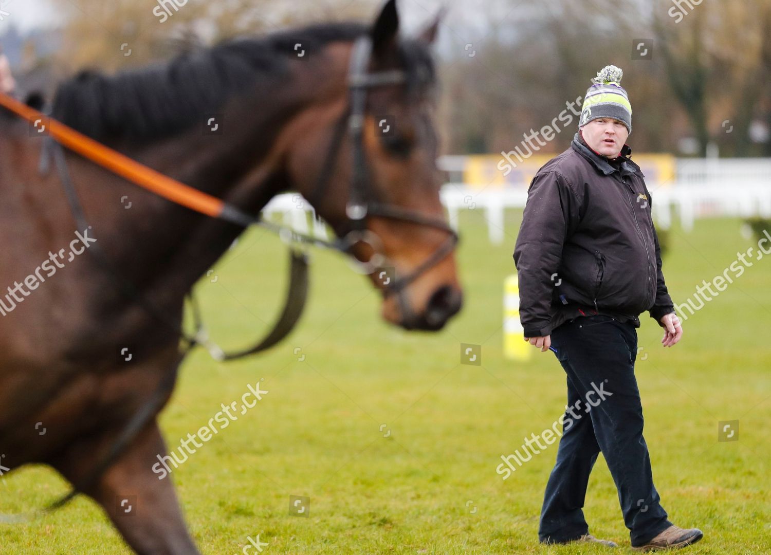TRAINER GORDON ELLIOTT ON GALLOPS Editorial Stock Photo Stock Image