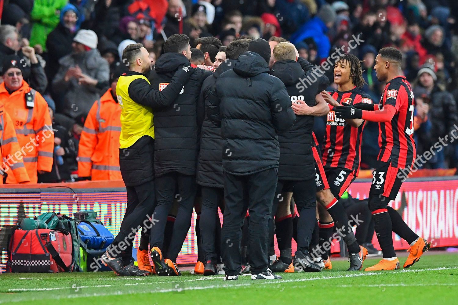 Afc Bournemouth Players Management Celebrate Winning Editorial Stock ...