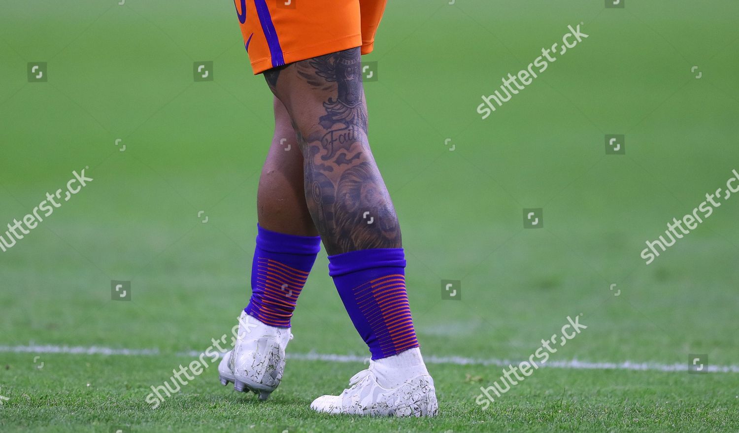 Tattooed Leg Memphis Depay Netherlands Editorial Stock Photo - Stock ...