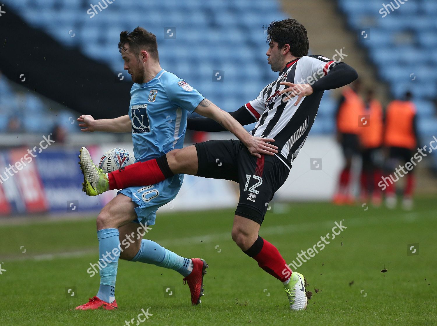 Coventry Citys Marc Mcnulty Battles Grimsby Editorial Stock Photo ...