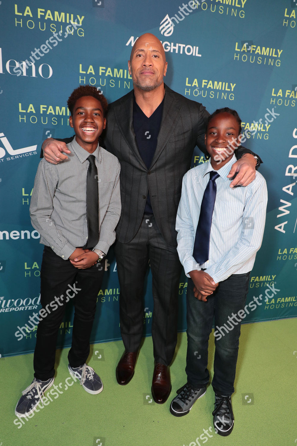 Dion Edmondson Dwayne Johnson Malachi Edmondson Editorial Stock Photo