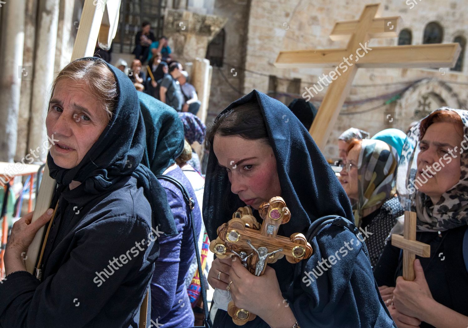 Orthodox Christian Women Kosovo Carry Wooden Editorial Stock Photo ...