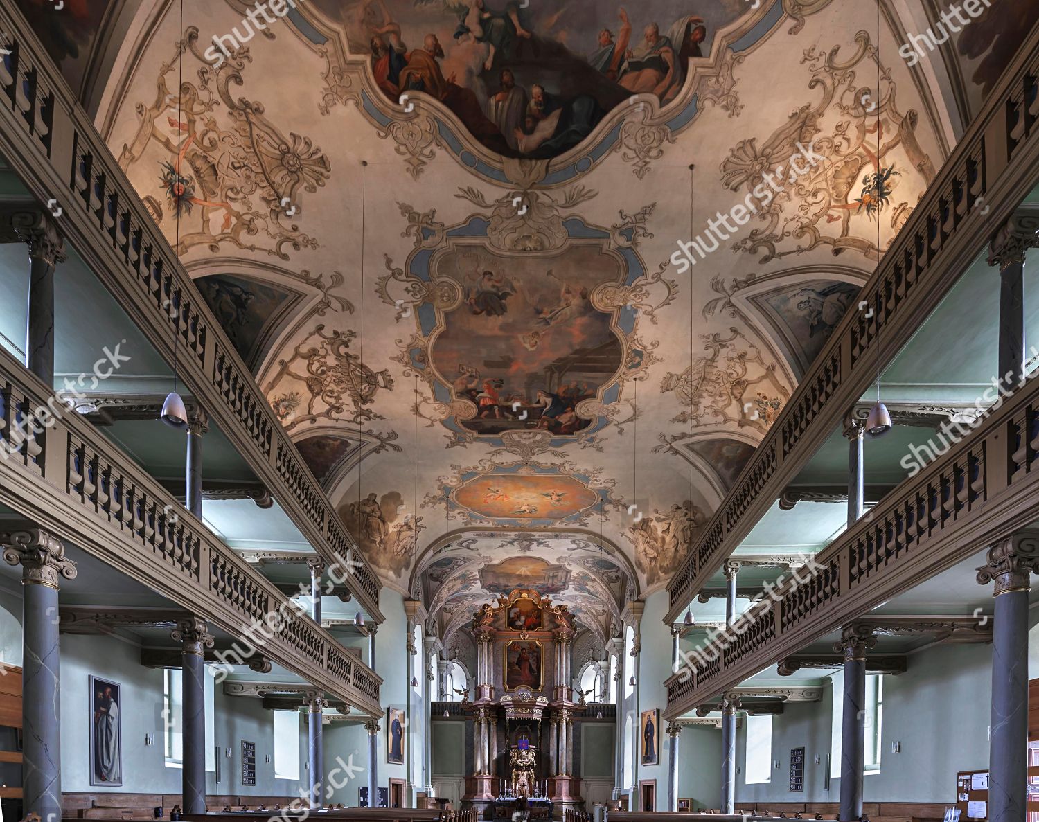 Church Interior Ceiling Freco Neustaedter Kirche Baroque